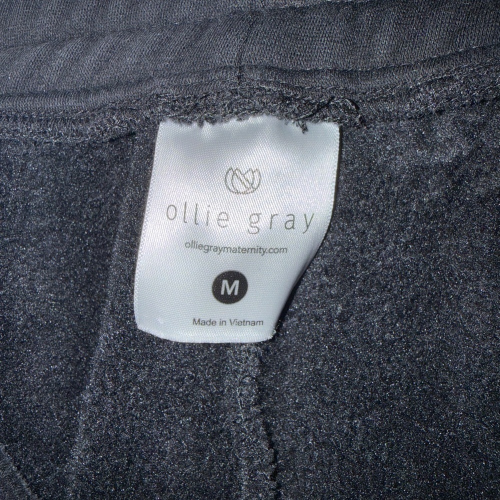 Ollie Gray Black Jogger Track Pants - Women's maternity Casual Sweatpants - Picture 2 of 4